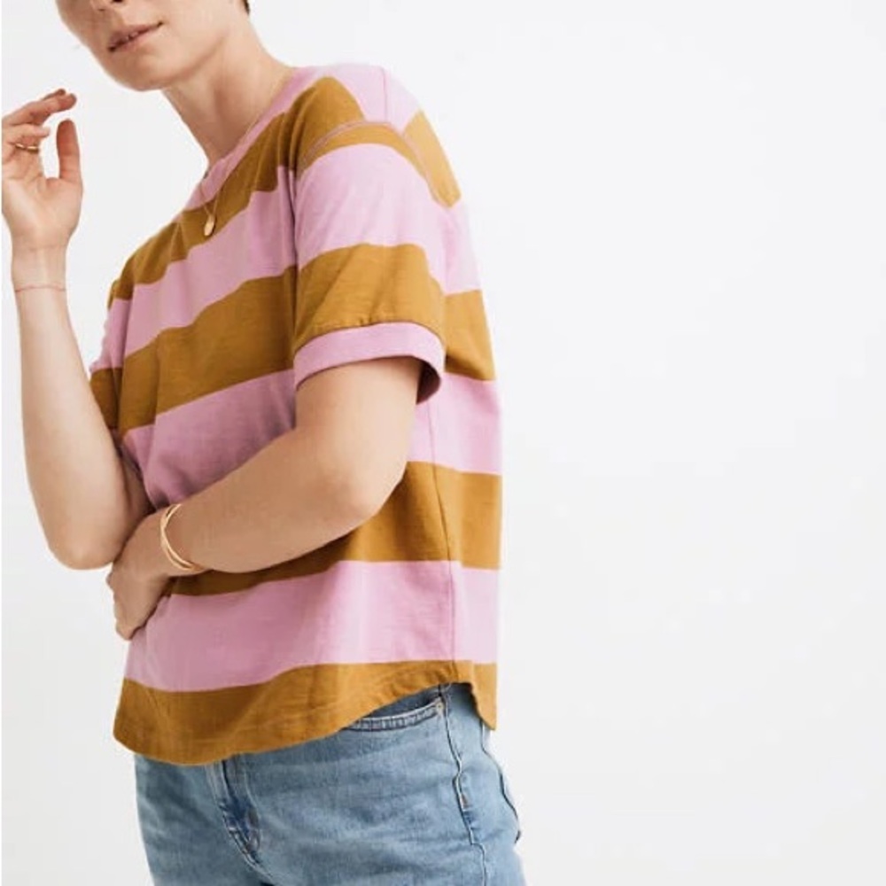 Madewell Everyday Crop Rugby Stripe Tee